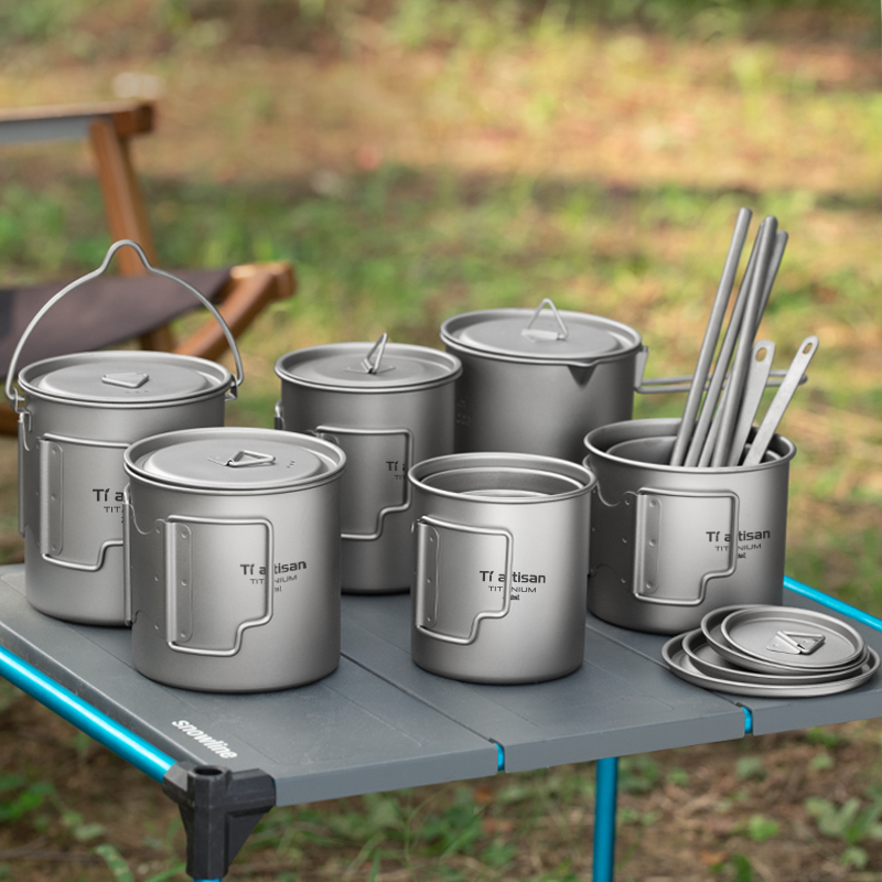 Coffee Equipment Travel Bag - Tiartisan ไทเทเนียมกลางแจ้งน้ําหนักเบาแบบพกพาชากาแฟถ้วยพับ Camping แก้วน้ําสําหรับเดินป่าการเดินทาง