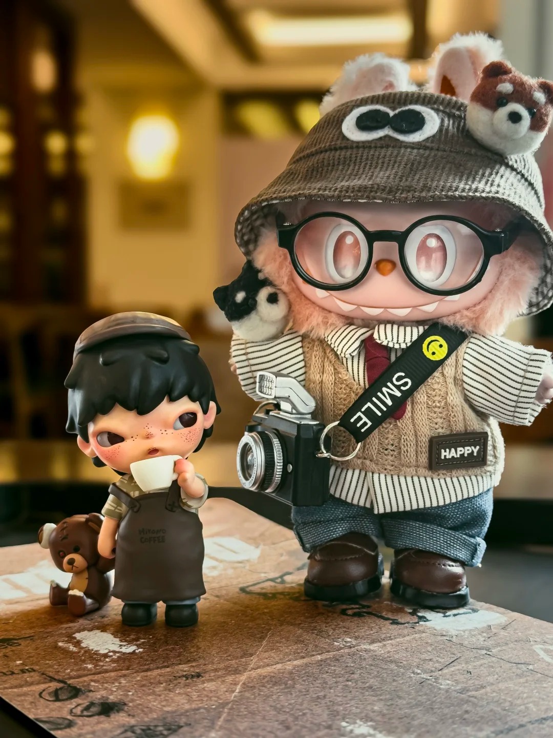 Coffee Equipment Travel Bag - POPMART ของแท้ ซีรีส์ฮิโรโน ฟิกเกอร์กาแฟและกระเป๋าเดินทาง ของเล่นกล่องสุ่มสุดพิเศษ ของขวัญวันเกิดหรือคริสต์มาสสุดหรู
