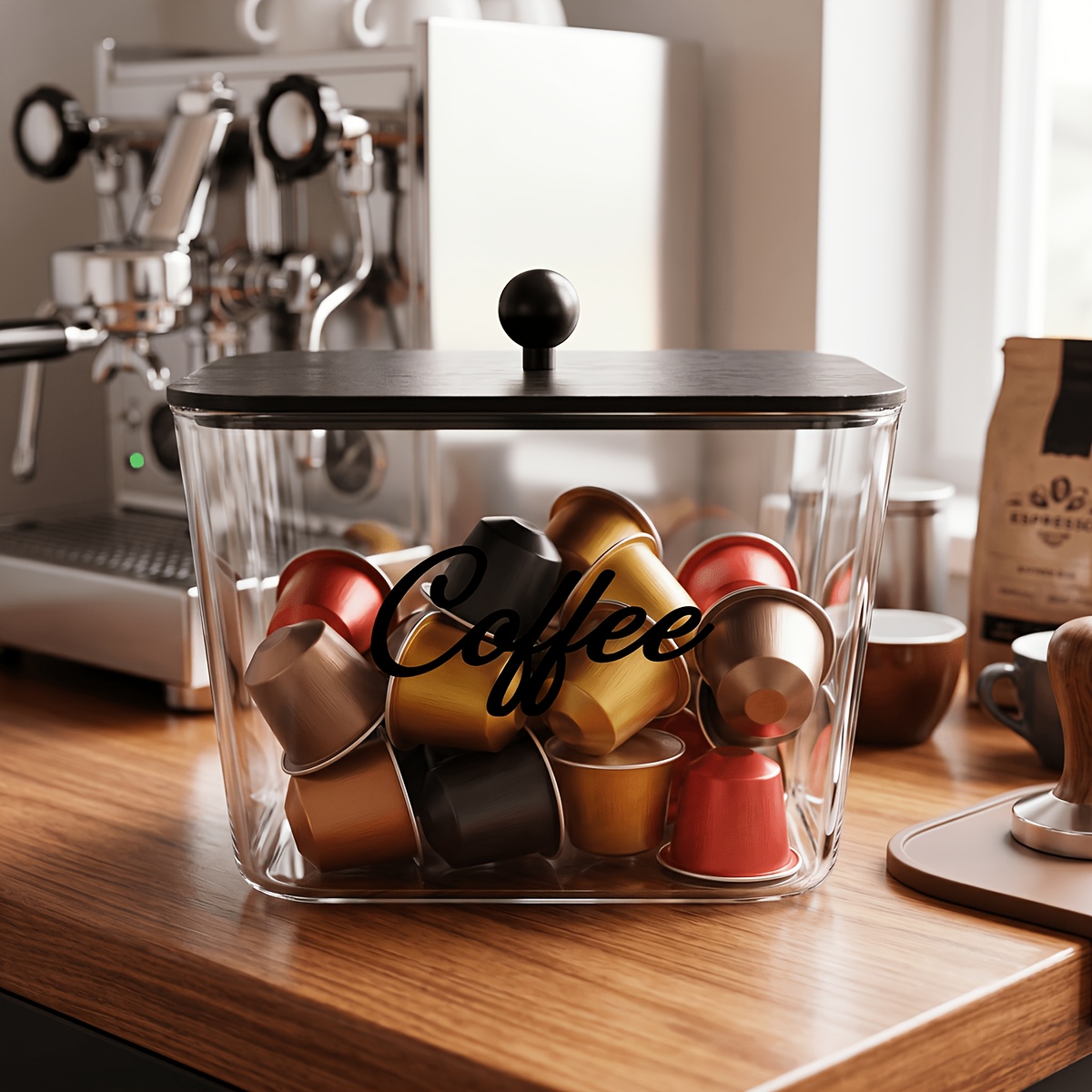ที่ใส่ฝักกาแฟพร้อมฝาปิด กล่องเ - Coffee Equipment Rack บทวิจารณ์และราคา